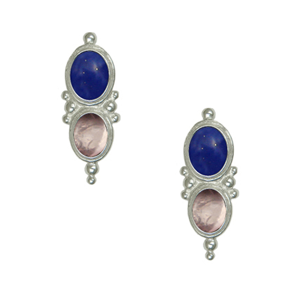 Sterling Silver Drop Dangle Earrings With Lapis Lazuli